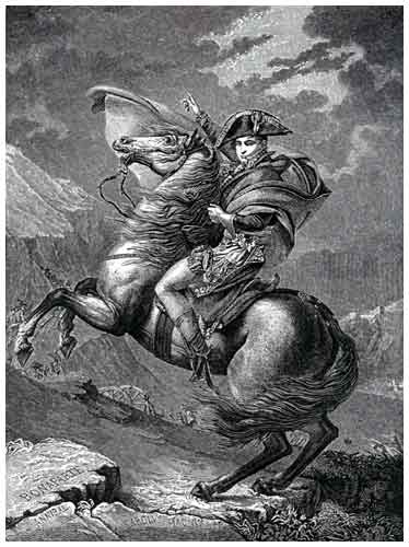 Napoleon Crossing the Alps by Jacques-Louis David.
